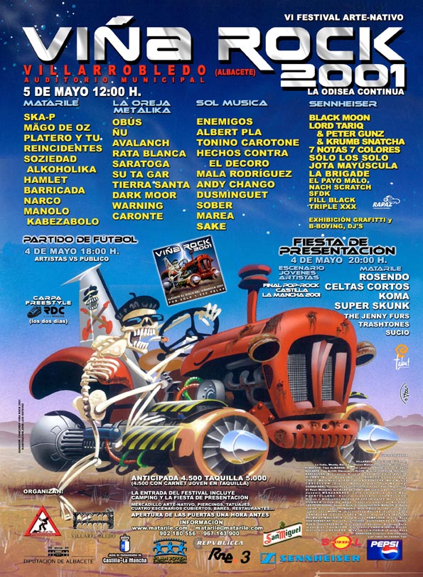 Cartel Viñarock 2001 Platero y Tú