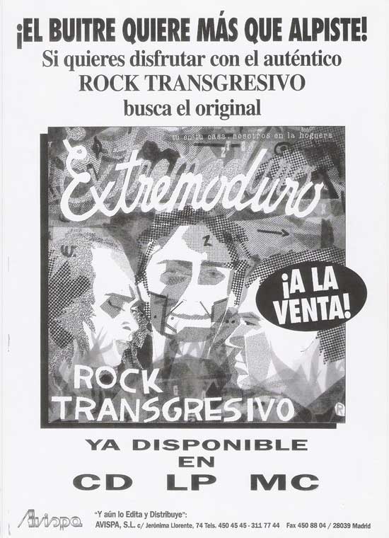 Cartel publicitario del disco 'Tu en tu casa nosotros en la hoguera' de 1990