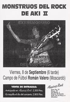 Extremoduro Monstruos 1995 cartel Extremoduro Monstruos 1995 cartel