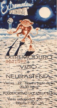 Entrada Extremoduro en Bilbao La Casilla - 1995 Entrada Extremoduro en Bilbao La Casilla 1995