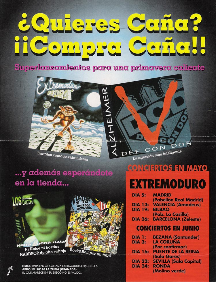 publicidad dro discos Pedrá y otros. Gira 1995