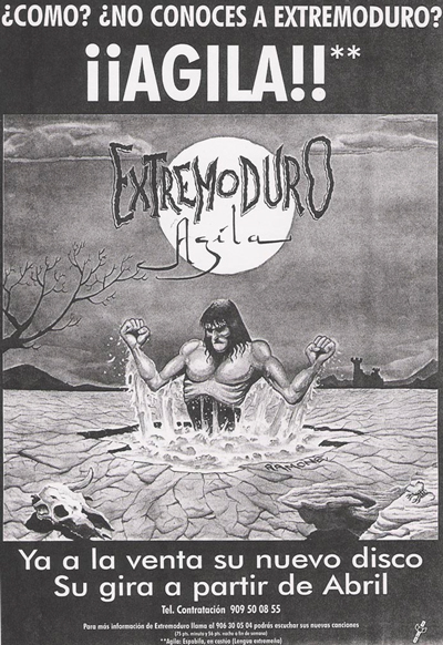 Cartel publicitario anunciando el nuevo disco de Extremoduro cartel-agila-1996
