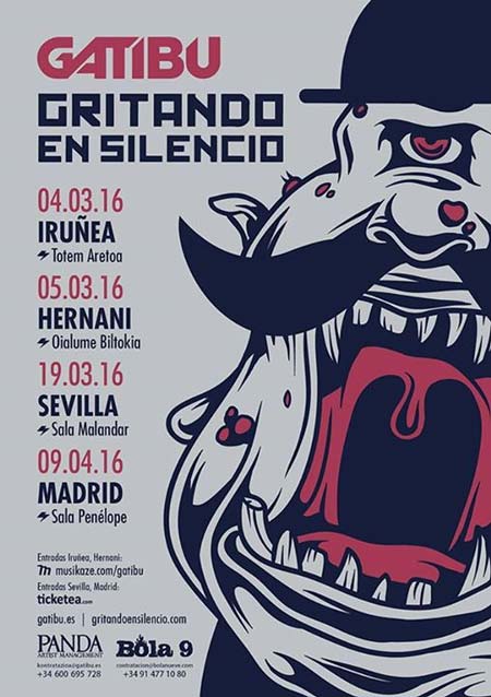 Cartel de la gira 2016 Gritando en Silencio y Gatibu