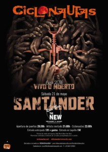 Cartel de Ciclonautas en el Rock Beer The New de Santander-2016