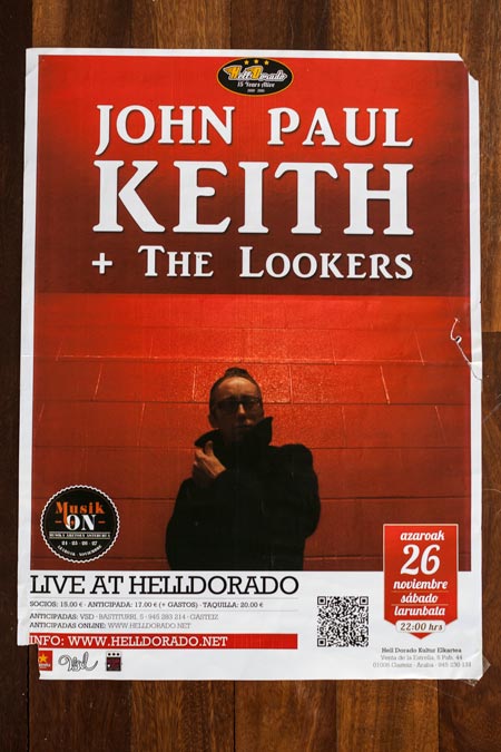 Cartel del concierto de John Paul Keith del día siguiente (último de la gira), en Gasteiz