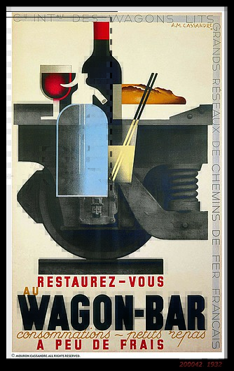 © 'Wagon Bar' (1932) by A. M. Cassandre © 'Wagon Bar' (1932) by A. M. Cassandre