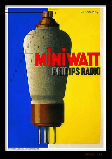 © 'Miniwatt' (1931) by A. M. Cassandre © 'Miniwatt' (1931) by A. M. Cassandre