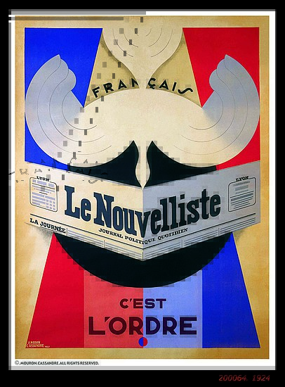 © 'LE-NOUVELLISE' (1924) by A. M. Cassandre © 'LE-NOUVELLISE' (1924) by A. M. Cassandre